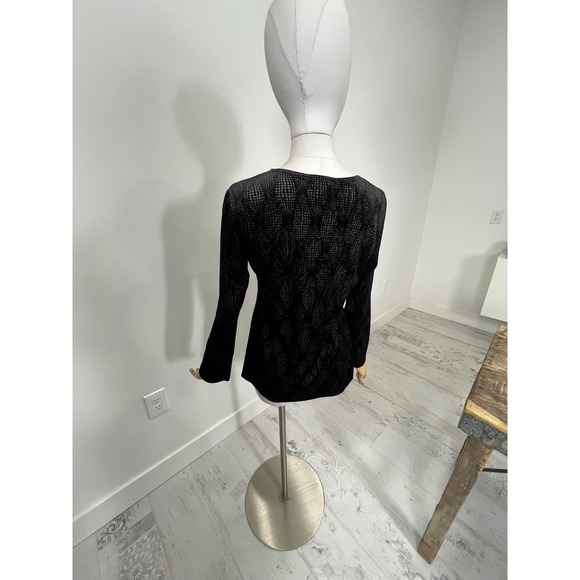 Versace Velvet Long Sleeve Stretchy Goth Top Size Large - Picture 5 of 7